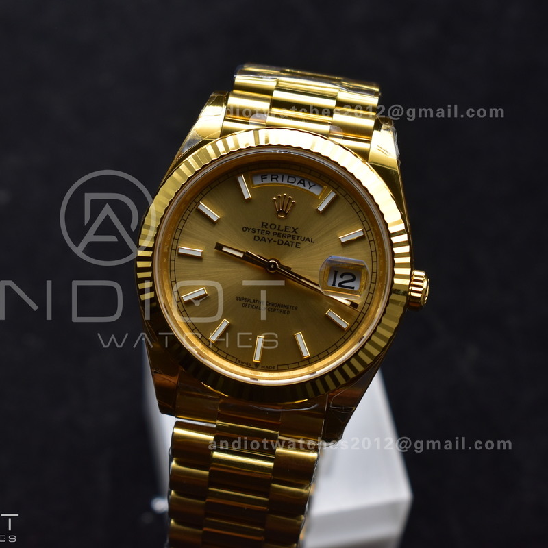Day Date 40 YG 228238 THBF 1:1 Best Edition Gold Dial on President Bracelet VR3255 V3 (Gain Weight)